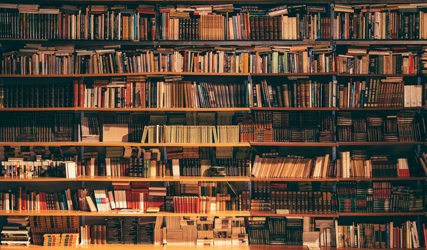 A warm library of books